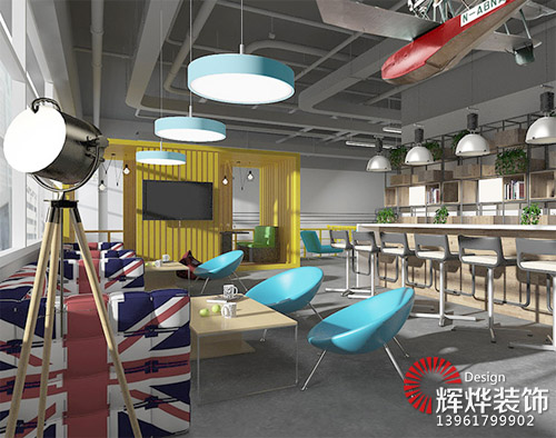 時尚loft風格辦公樓裝修茶歇區